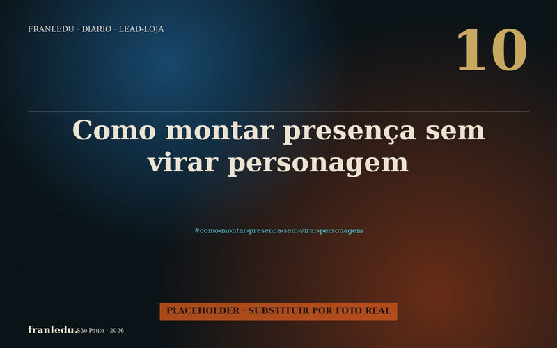 Como montar presença sem virar personagem.