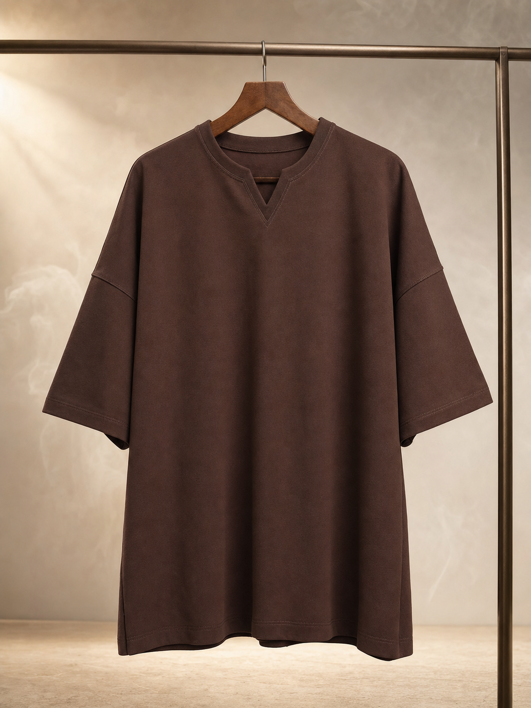 Camiseta oversized marrom café
