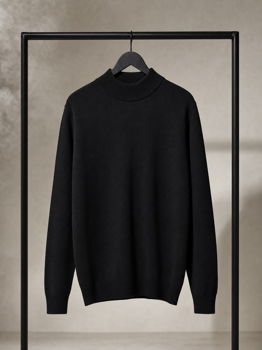 Suéter preto mock neck