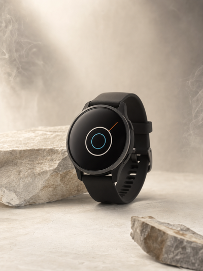 Smartwatch slim preto (estilo Venu)