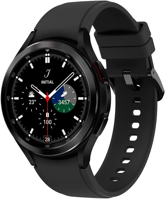 Smartwatch preto (estilo Galaxy Watch)