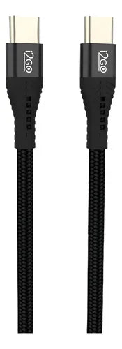 Cabo USB-C preto reforçado