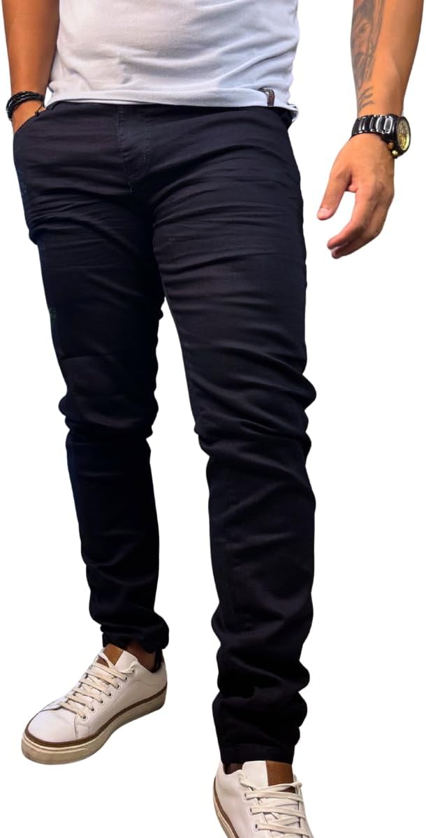 Calça jeans escura slim