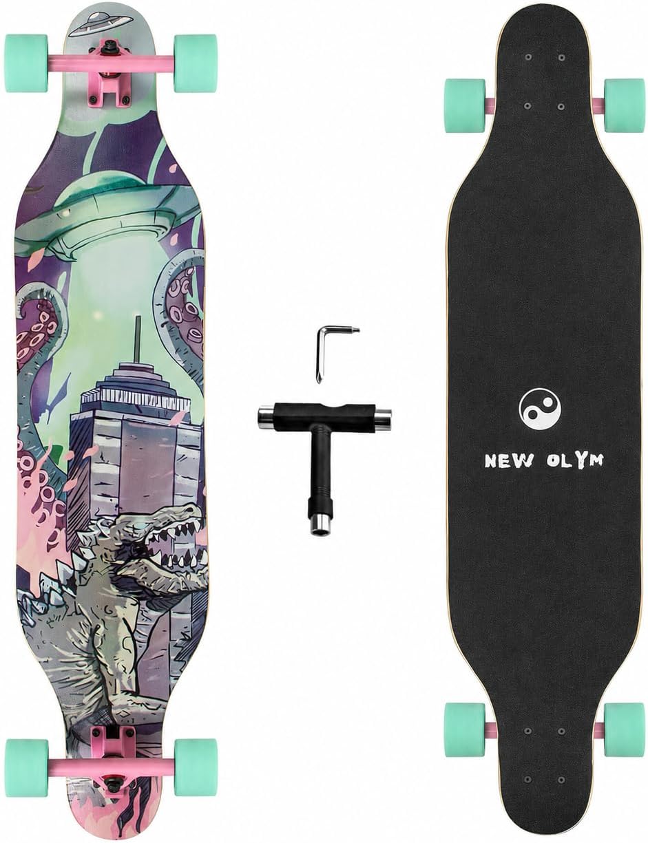 New Olym Drop Through estampa dinossauro 104cm