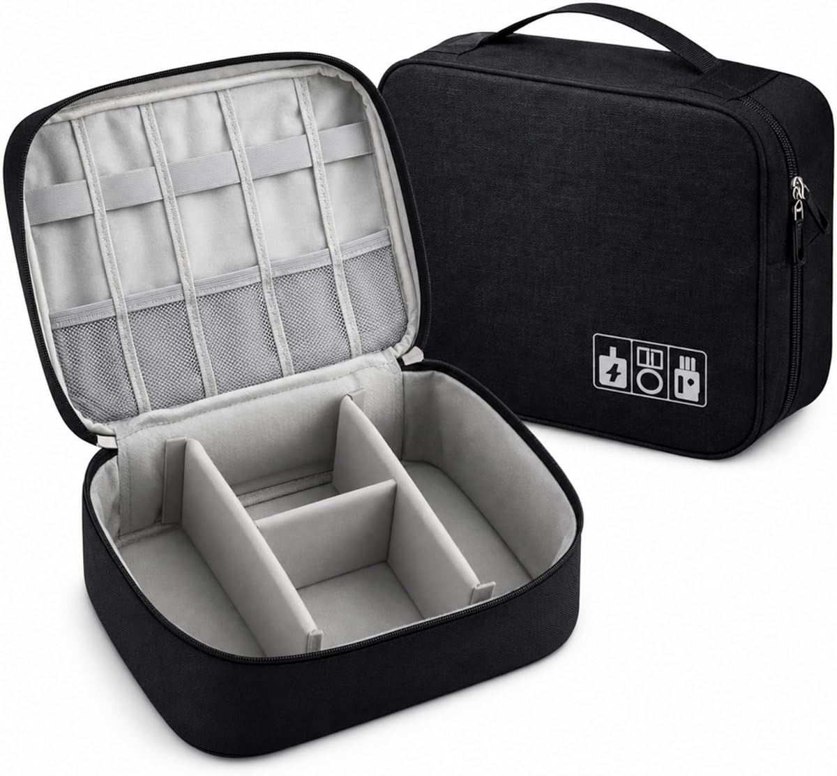 Bolsa organizadora de cabos preta