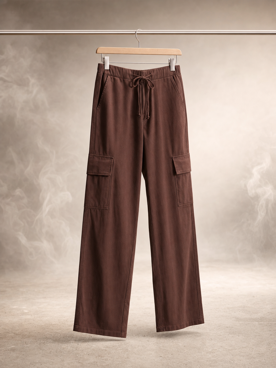 Calça cargo marrom café reta