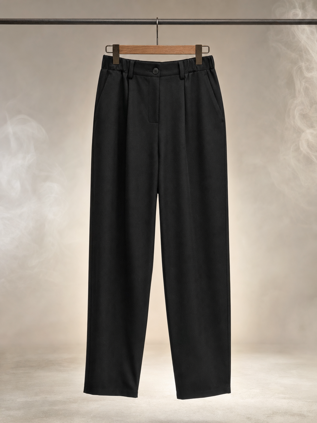 Calça de alfaiataria preta relaxada