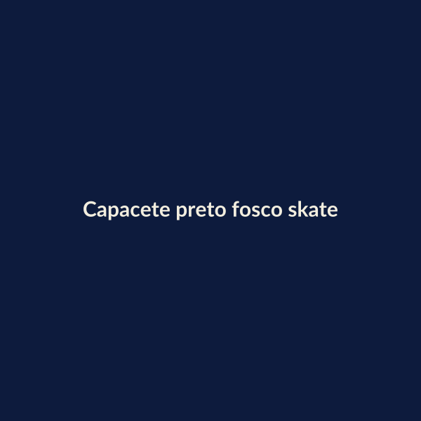 Capacete preto fosco skate