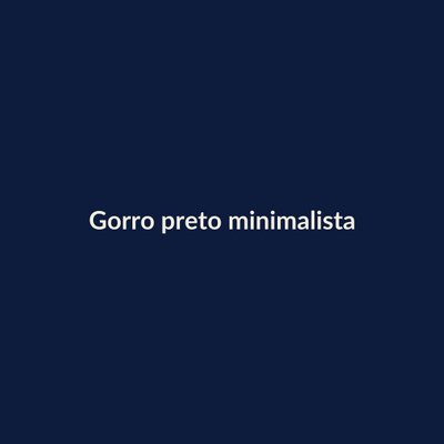 Gorro preto minimalista
