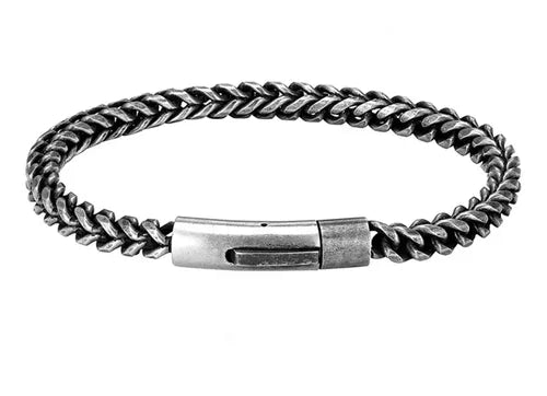 Pulseira de metal escuro