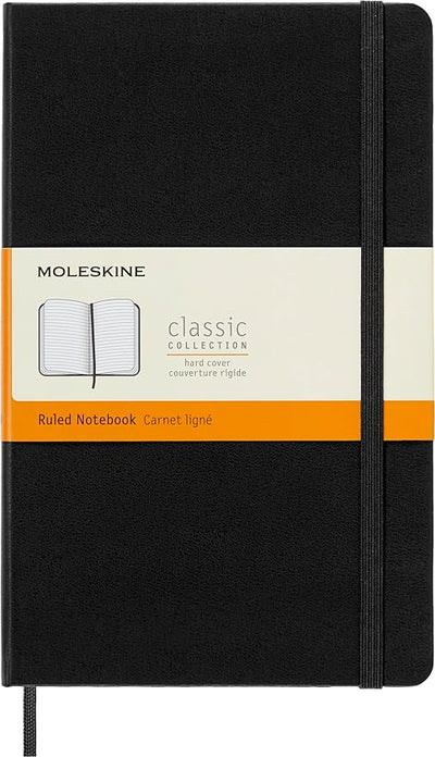 Caderno preto capa dura