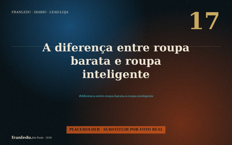 A diferença entre roupa barata e roupa inteligente.
