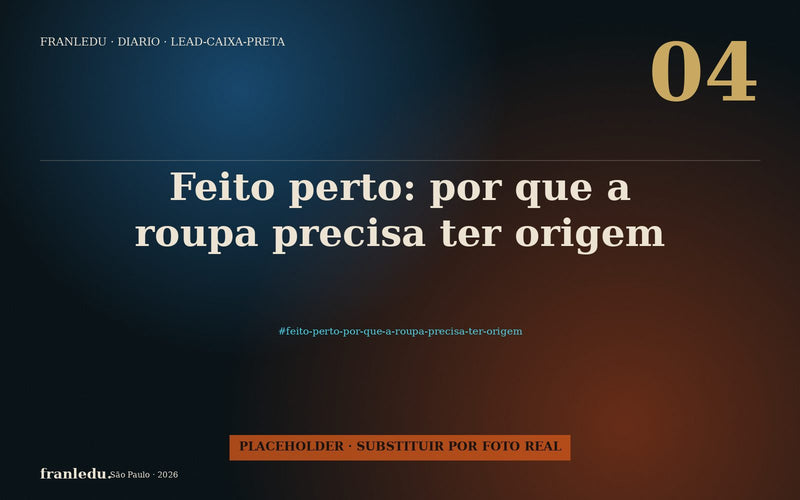 Feito perto: por que a roupa precisa ter origem.