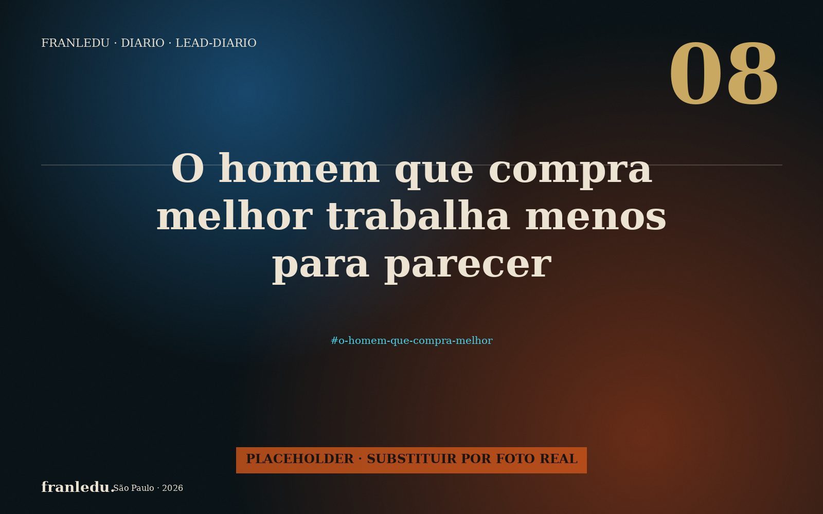O homem que compra melhor trabalha menos para parecer interessante.