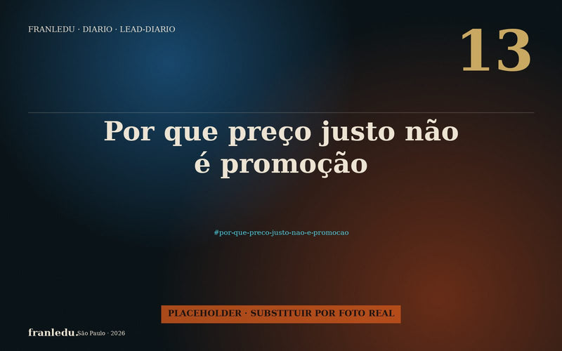 Por que preço justo não é promoção.