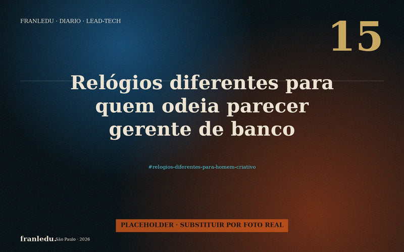 Relógios diferentes para quem odeia parecer gerente de banco.