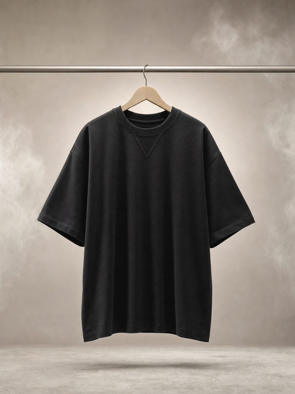 Camiseta oversized preta algodão pesado