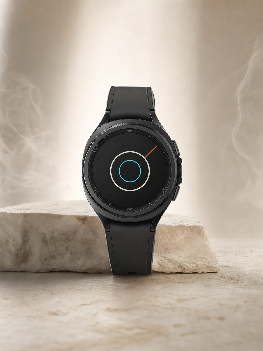 Smartwatch preto (estilo Galaxy Watch)