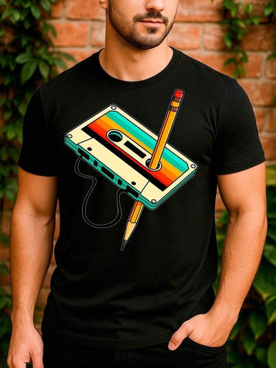 Camiseta retrô · fita cassete vintage