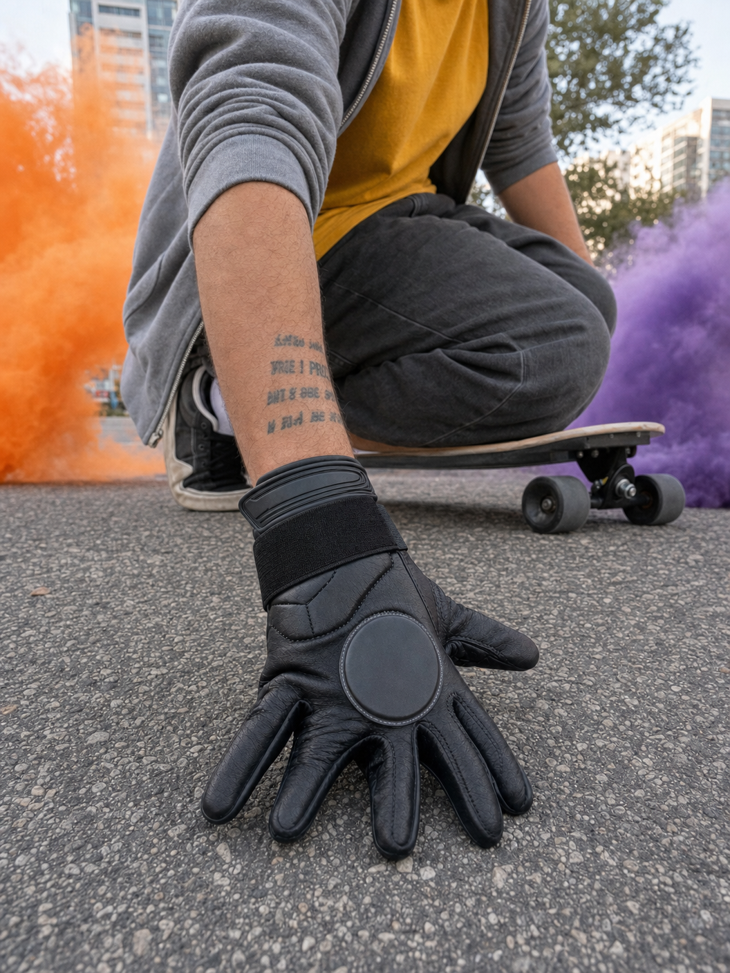 Luva preta para longboard slide