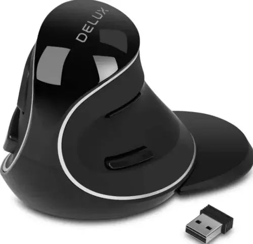 Mouse vertical preto ergonômico