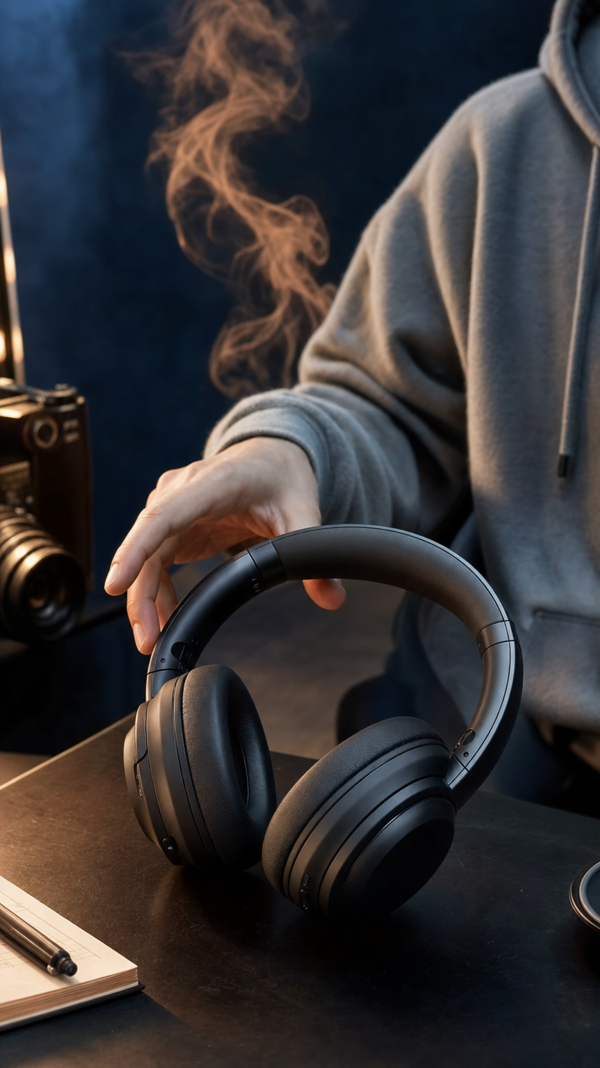Fone over-ear preto