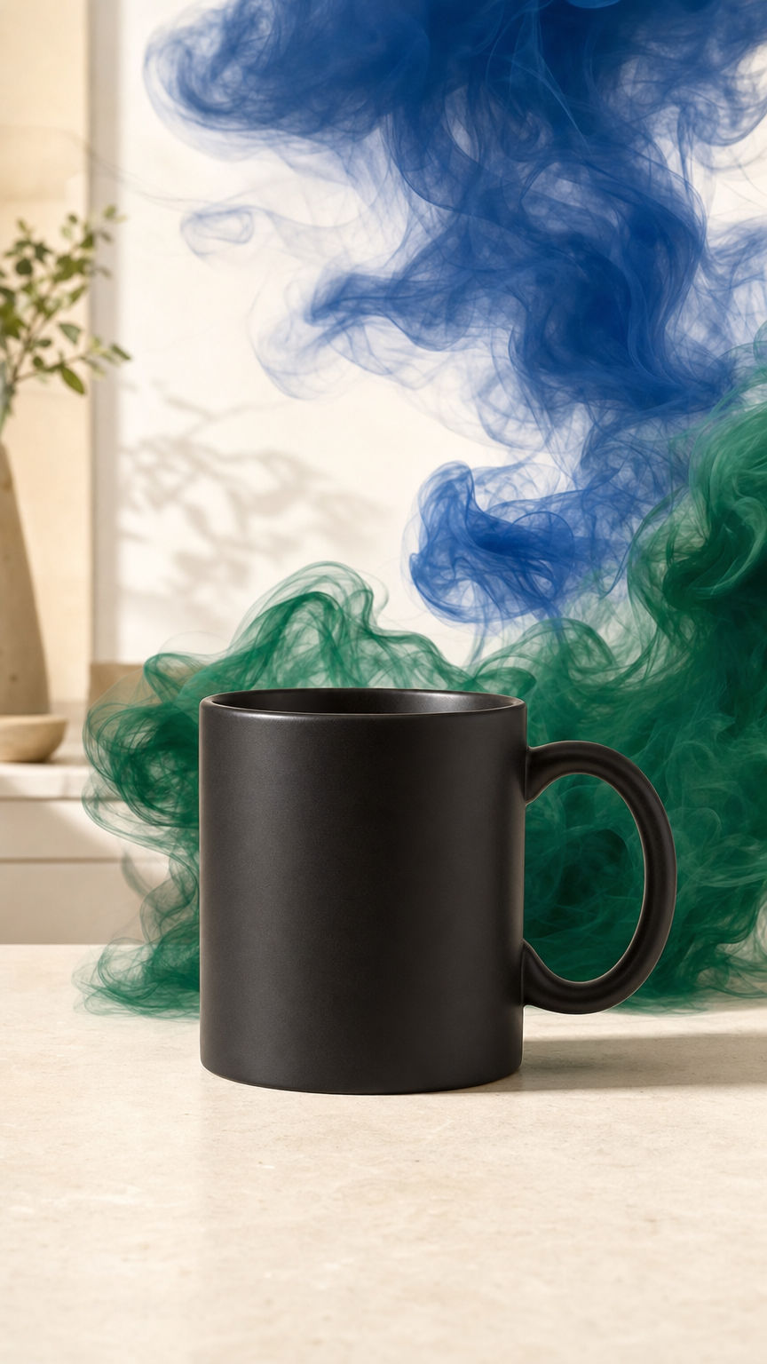 Caneca preta fosca 350ml