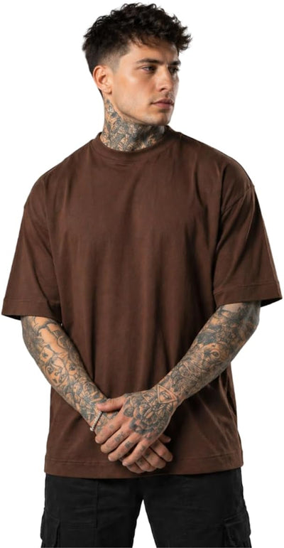 Camiseta oversized marrom café
