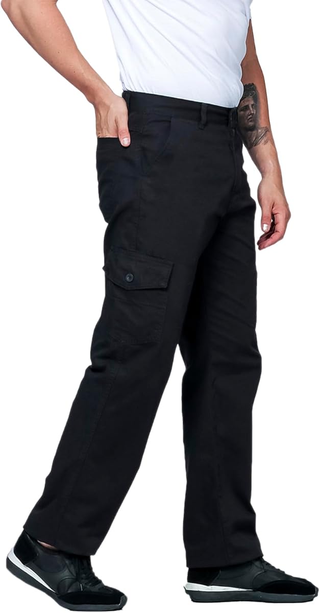 Calça cargo preta reta