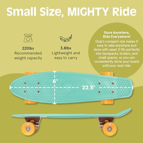 Skate cruiser compacto preto · Retrospec Quip