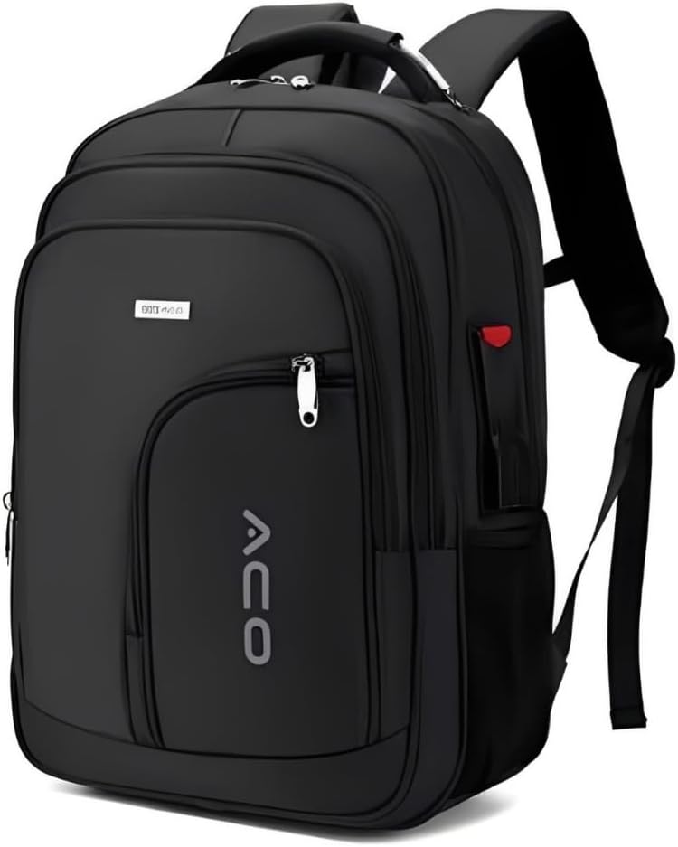 Mochila executiva preta antifurto USB