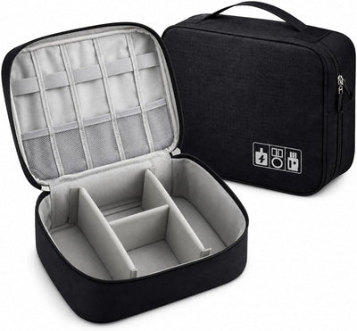 Bolsa organizadora de cabos preta