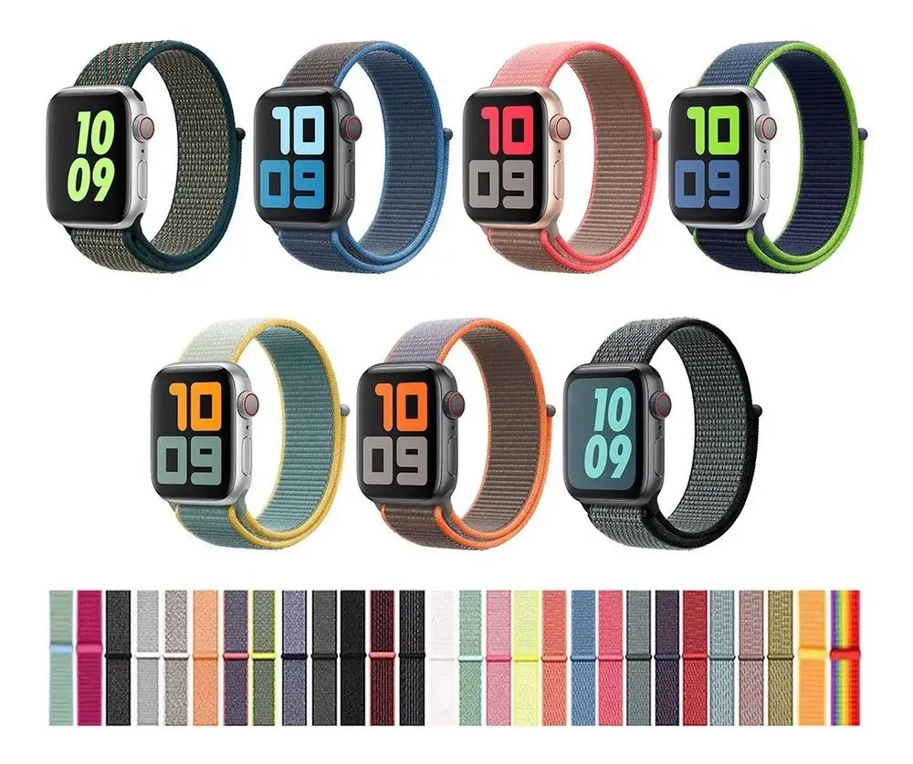 Pulseira nylon preta para Apple Watch