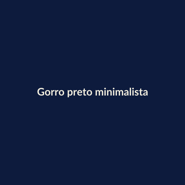 Gorro preto minimalista